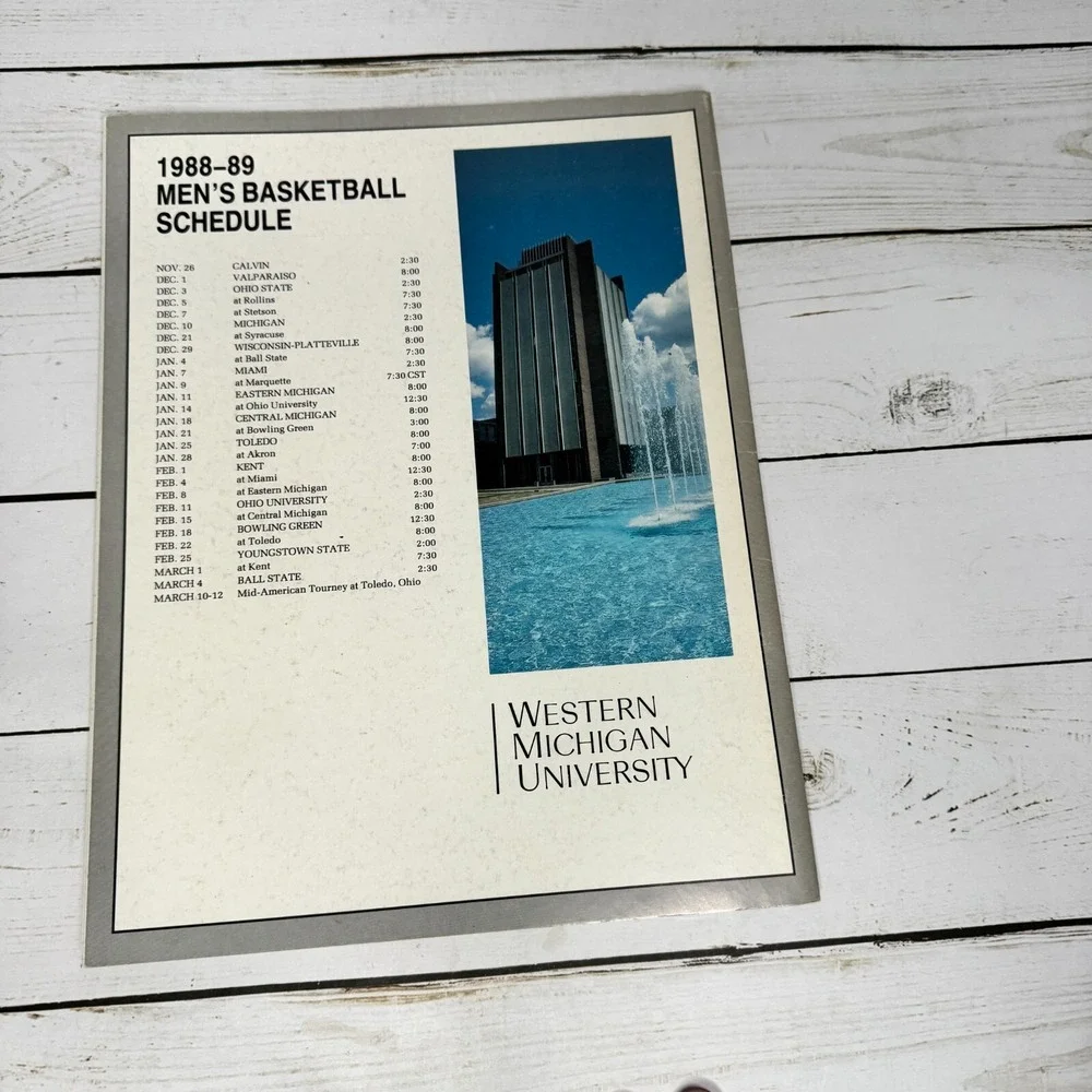 VTG 1988-1989 Western Michigan University Men's Basketball Prospects Media Guide
